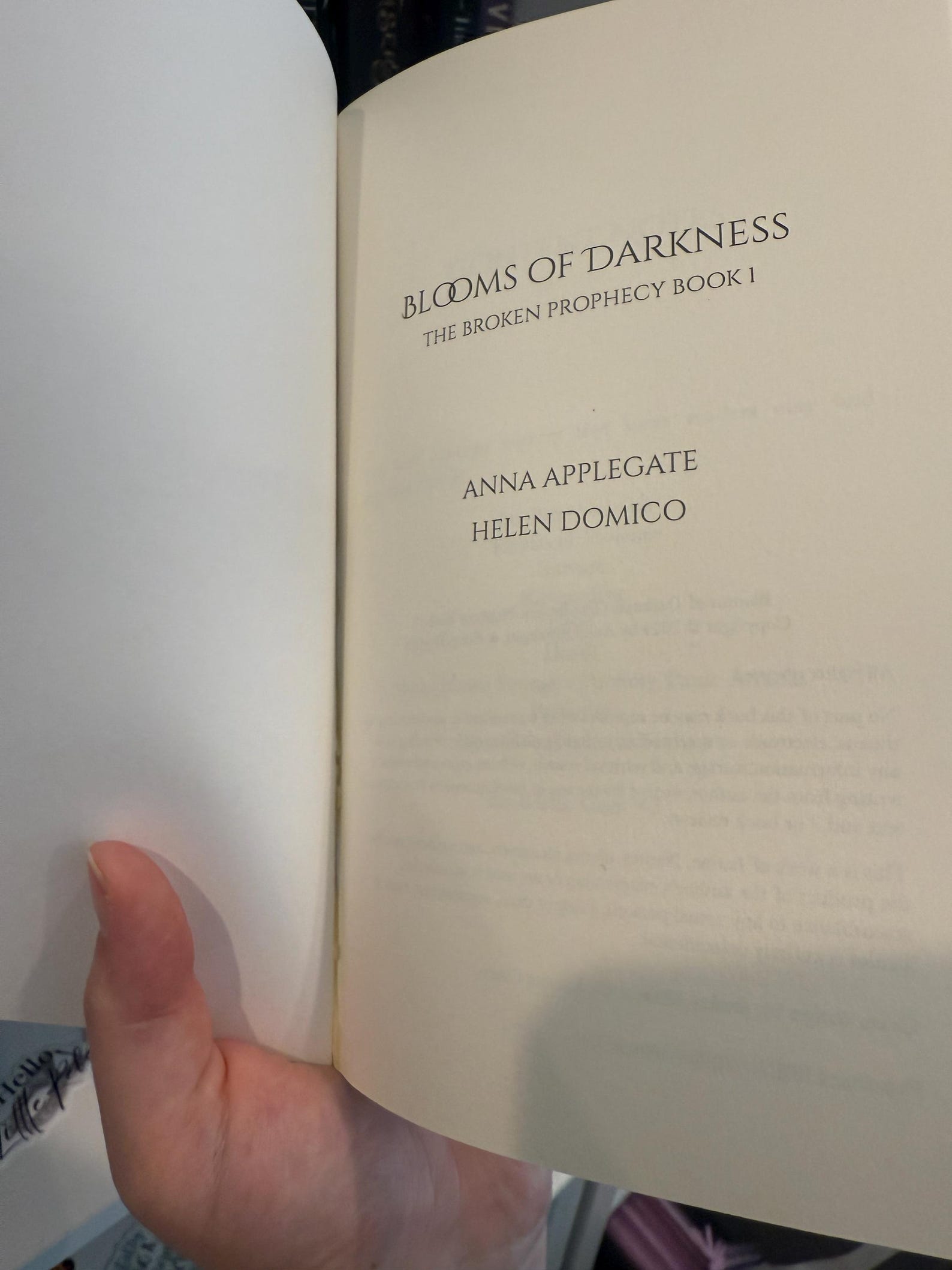 Imperfect Copy Blooms of Darkness - Signed Paperback (Minor Print Issue)