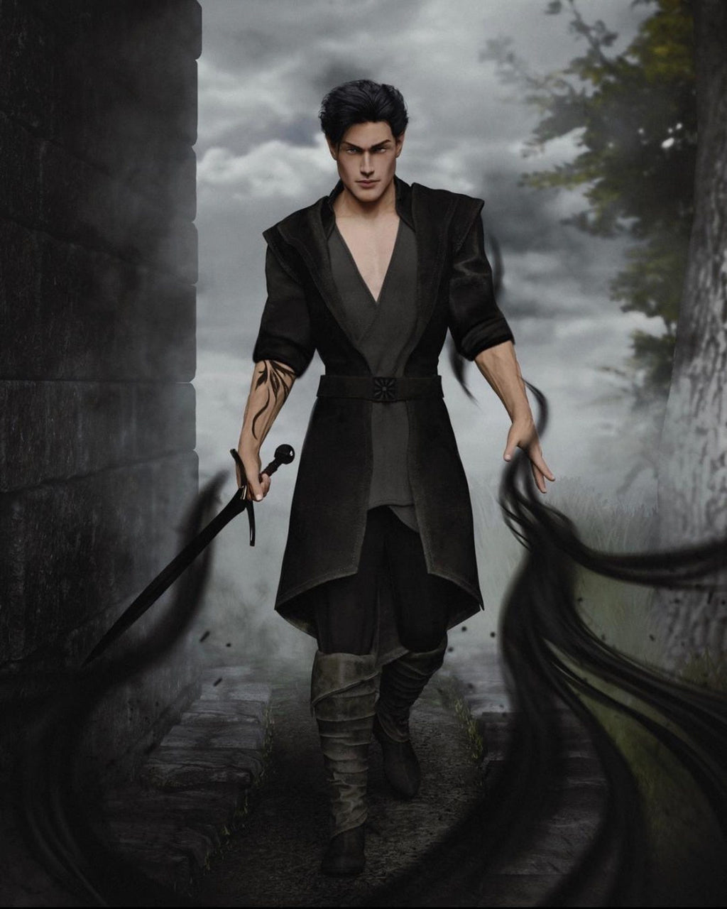 Character Art - Kade Blackthorn - MMC Brokem Prophecy Series