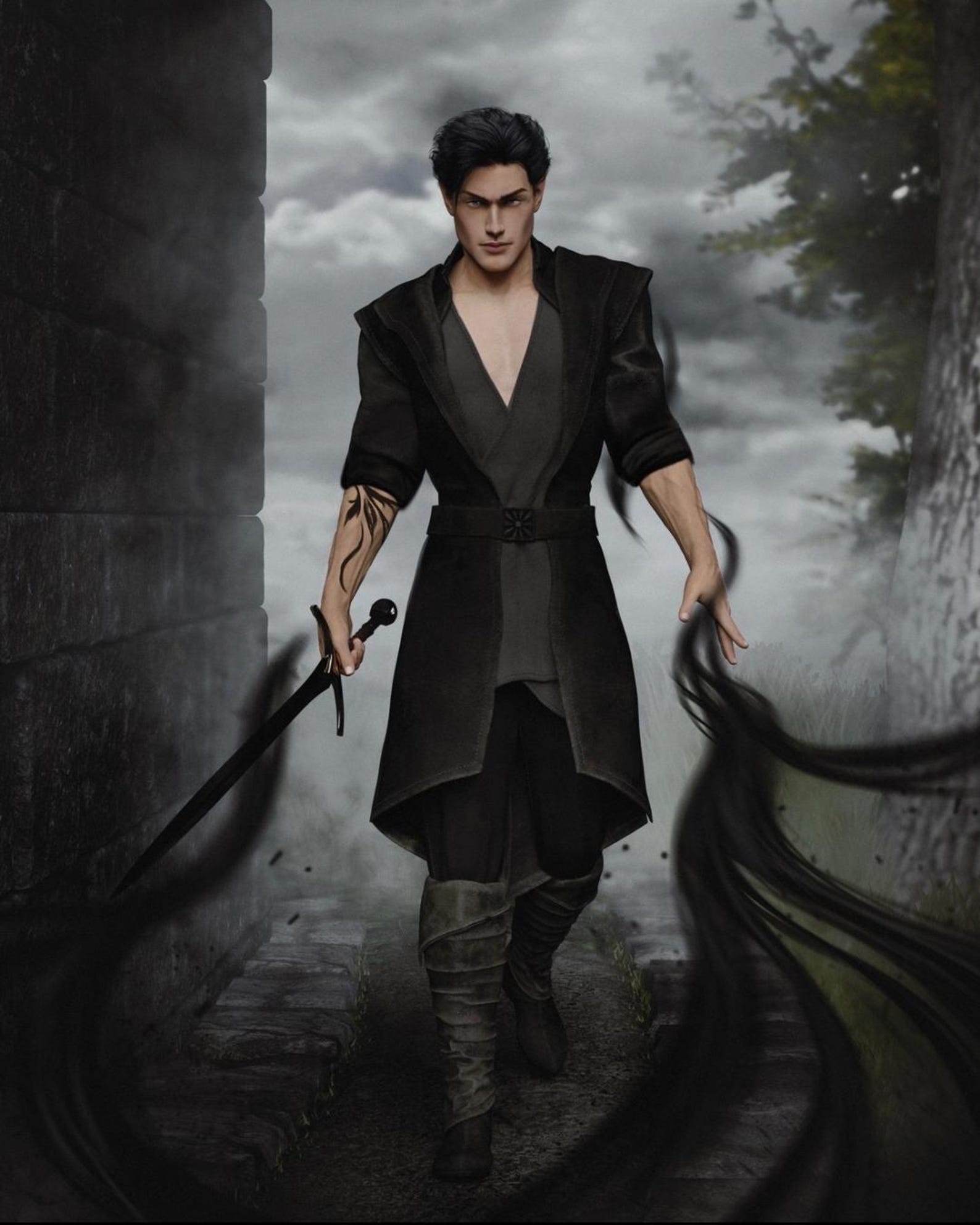 Character Art - Kade Blackthorn - MMC Brokem Prophecy Series